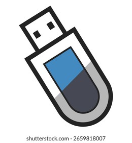 Una unidad flash USB aislada sobre fondo blanco