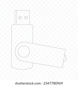 usb flash drive line art,vector, file.eps.10