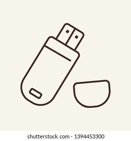 USB flash drive line icon. Portable memory stick. Modern technology concept. Vector illustration can be used for topics like data storage, hardware, key