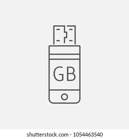 usb flash drive line vector icon