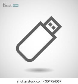  USB flash drive . icono de vector de línea