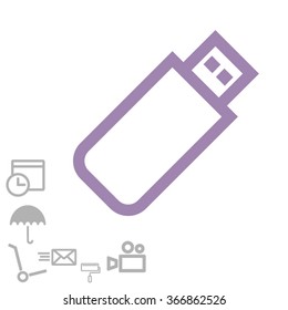  usb flash drive . line vector icon