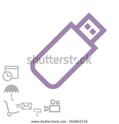  usb flash drive . line vector icon