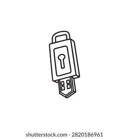 USB Flash Drive with Lock Symbol for Security and Encryption