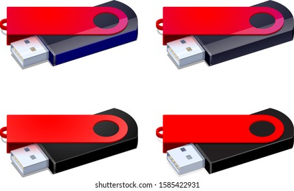 USB Flash drive logotype icon folding