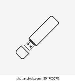 USB flash drive monochrome icon