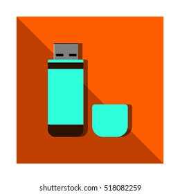 USB flash drive orange background