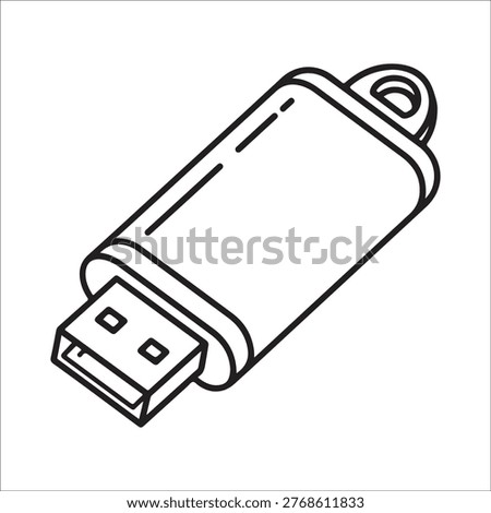 USB Flash Drive Outline Icon