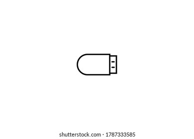 Usb flash drive outline icons set on white background.