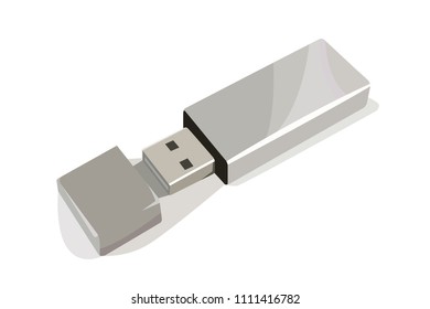 usb flash drive realistic vector illustration isolated no background