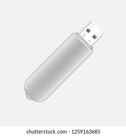 USB flash drive, realistic vector mock-up.