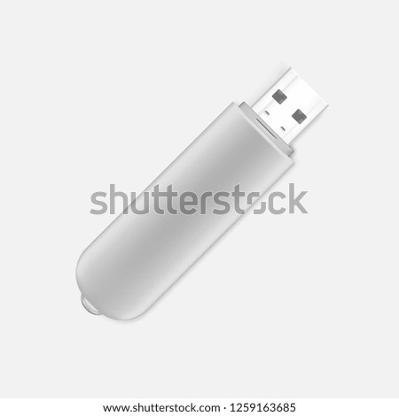 USB flash drive, realistic vector mock-up.