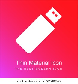 USB flash drive red and pink gradient material white icon minimal design