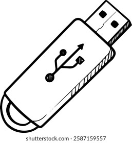 USB Flash Drive with a Removable Cap Outline