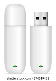 USB flash drive set on a white background.