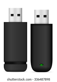 USB flash drive set on a white background.