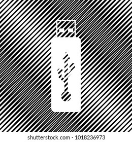 USB flash drive sign. Vector. Icon. Hole in moire background.
