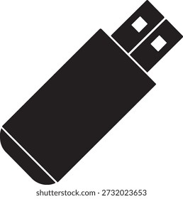 Icono de la silueta de la unidad flash USB para el concepto de almacenamiento de datos