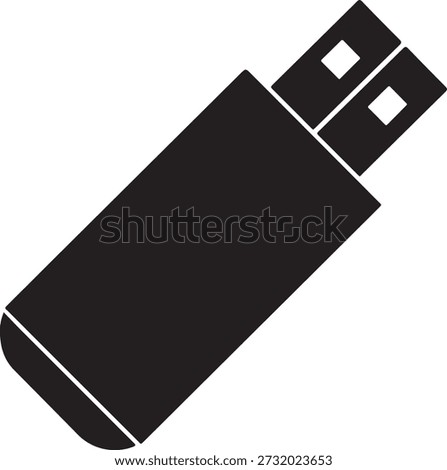 USB flash drive silhouette icon for data storage concept