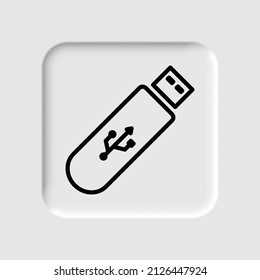 Usb flash drive simple vector de icono. Diseño plano. Diseño de neutralismo.ai