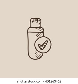 USB flash drive sketch icon.