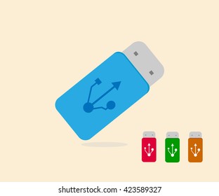 USB flash drive storage. vector illustration