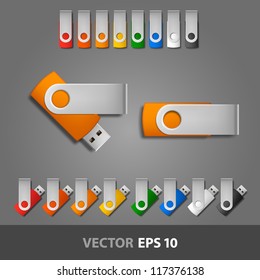 USB flash drive template for corporate identity