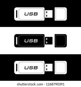 USB. flash drive. thumb drive. flash memory. usb drive design black and white
