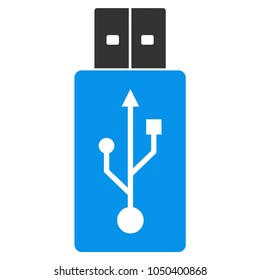 USB Flash Drive vector icon. Illustration style is a flat iconic symbol.