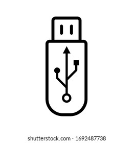 USB Flash drive vector icon. Vector illustration, flash disk icon