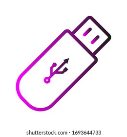 USB Flash drive vector icon. Vector illustration, flash disk icon