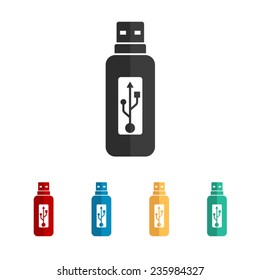 usb flash drive - vector icon, flat design