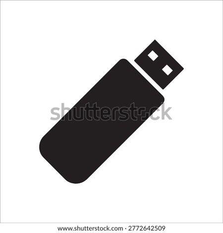 USB Flash Drive Vector Icon - Portable Data Storage Memory Stick Symbol
