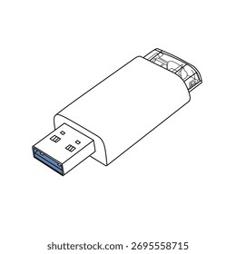 ILUSTRACIÓN VECTORIAL de unidad flash USB
