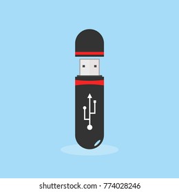 USB Flash Drive. Vector illustration.