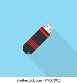 USB Flash Drive. Vector illustration.