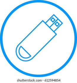 USB Flash Drive Vector Line Icon