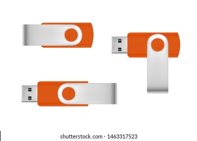 A USB flash drive in a vector on a white background.Memory card in vector.