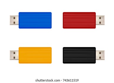 A USB flash drive in a vector on a white background.Memory card in vector.