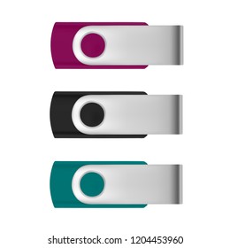 USB flash drive in vector.USB drive in vector.Vector model of USB Flash.