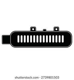 Usb flash drive with ventilation holes and connector end electronic device icon