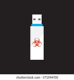 USB flash drive virus icon