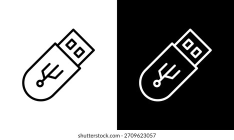 Diseño de conjunto de iconos blancos de unidad flash USB
