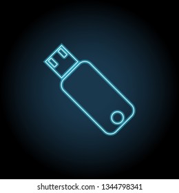 usb flash driver neon glow icon. Simple thin line, outline vector of Technology icons for UI and UX, website or mobile application