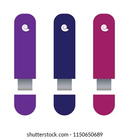USB flash drives. Vector illustration of colorful flash drives with caps