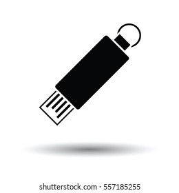 USB flash icon. Black background with white. Vector illustration.