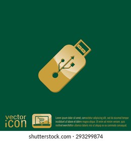 usb flash icon disk. vector icon