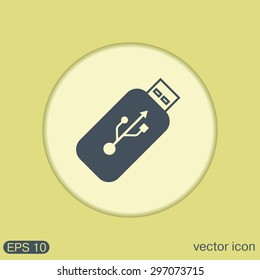 usb flash icon disk. vector icon