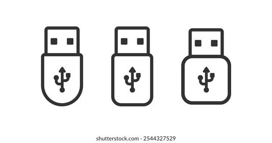 Ícone de flash USB. Sinal de unidade USB. Armazenamento portátil do computador.