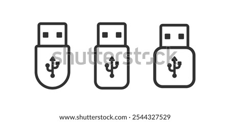 Usb flash icon. Usb drive sign. Computer portable storage.